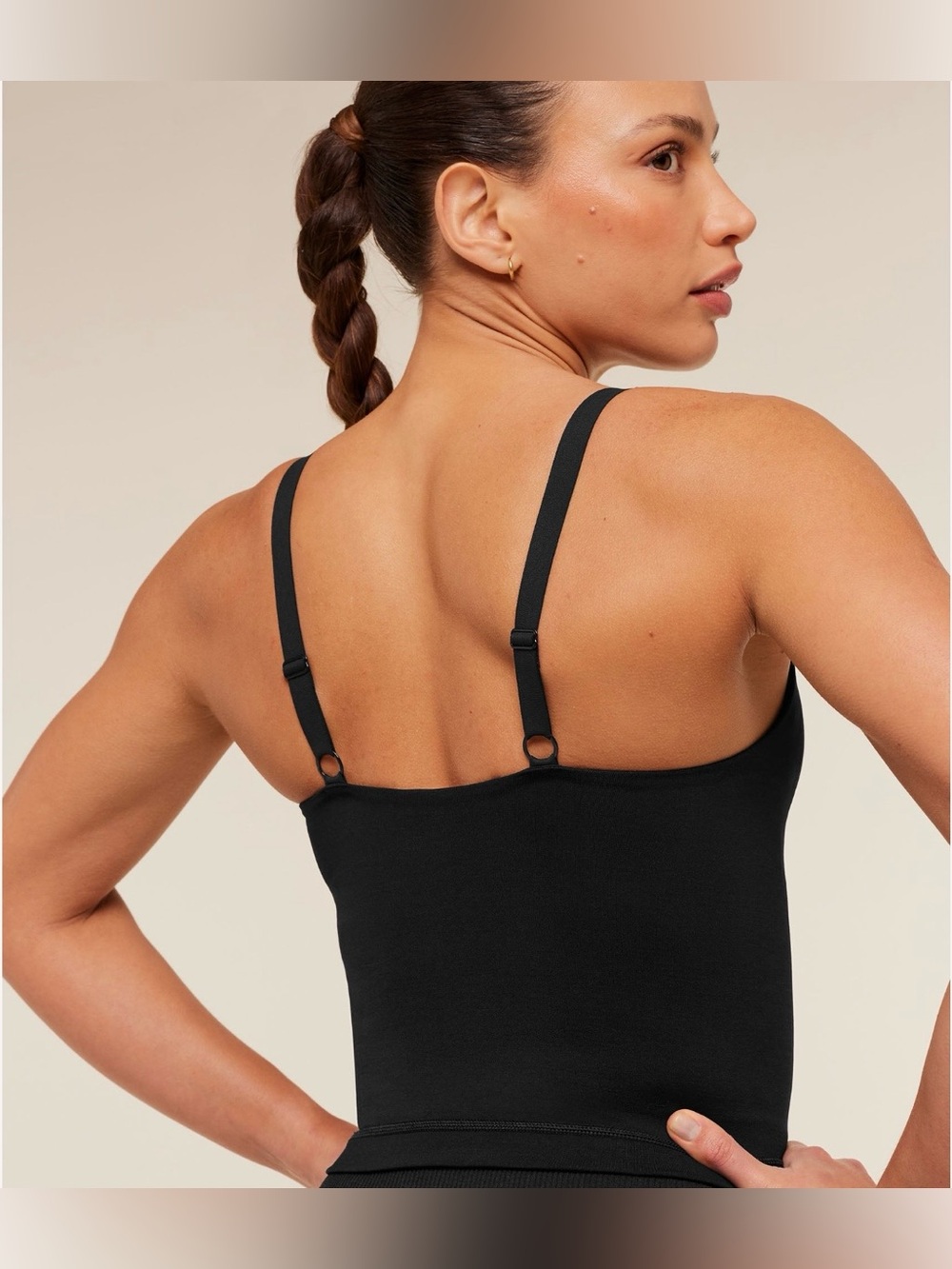 BRAND NEW women’s small ‘Gymshark’ black interval seamless midi tank - Picture 2 of 8